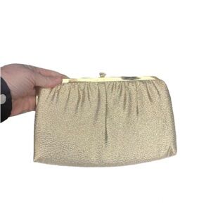 Vintage 1950s Gold Evening Clutch Bag